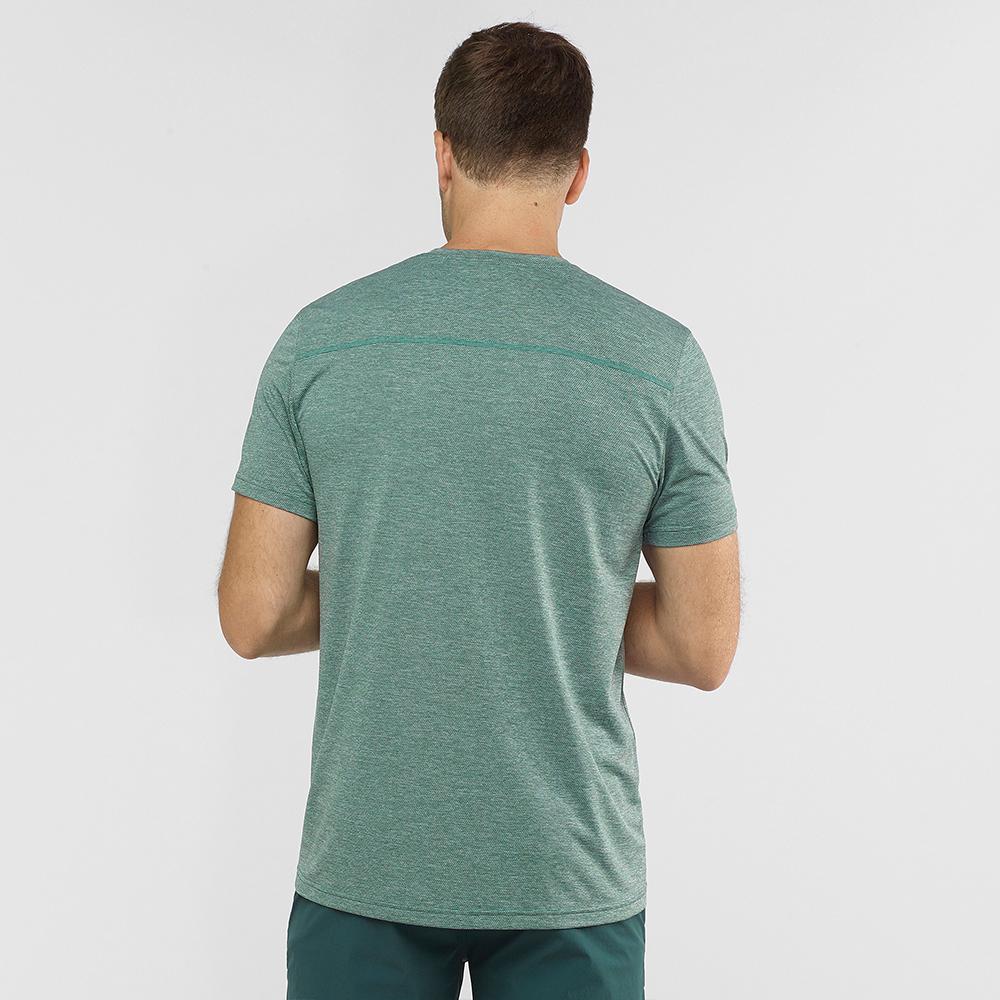 T Shirts Salomon EXPLORE PIQUE SS M Homme Vert | MLQYE-1356