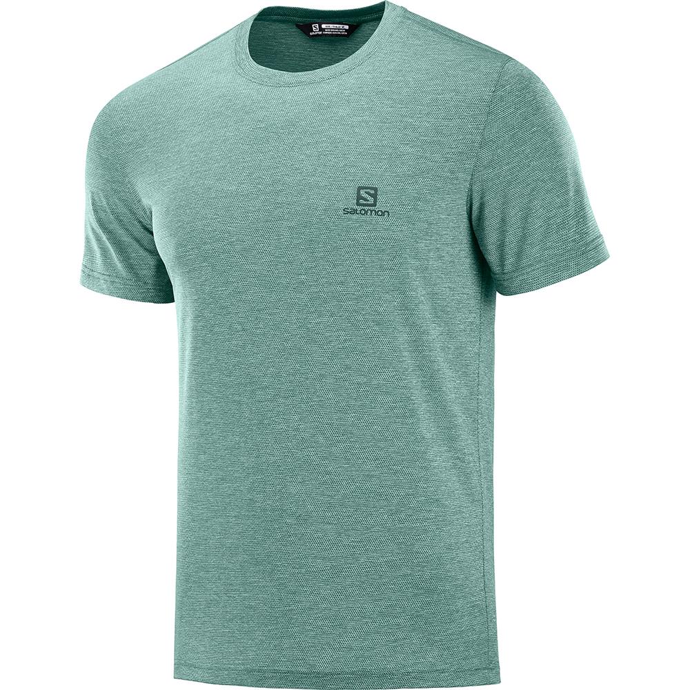 T Shirts Salomon EXPLORE PIQUE SS M Homme Vert | MLQYE-1356