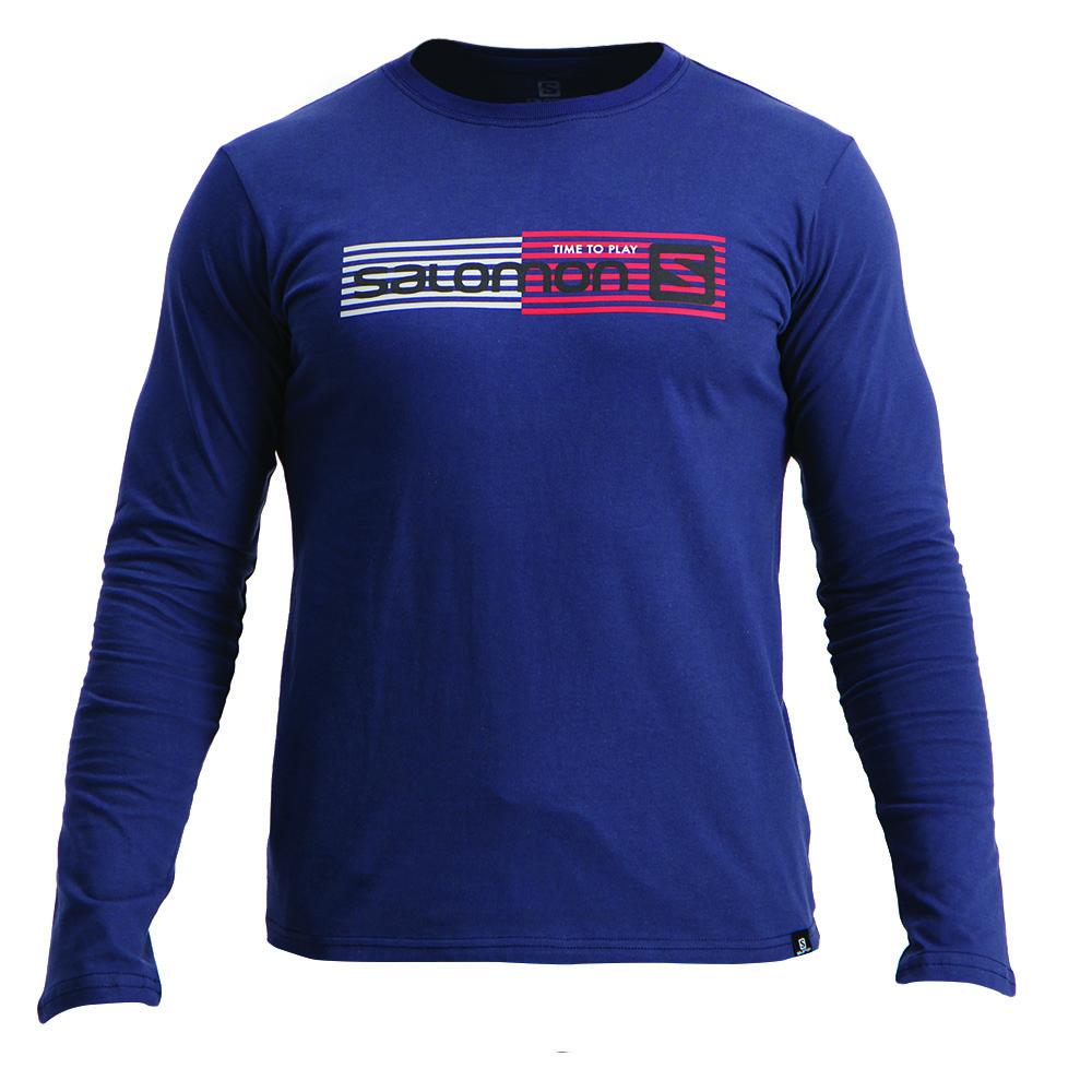 T Shirts Salomon JOEY LS M Homme Bleu Marine | NERWB-3821