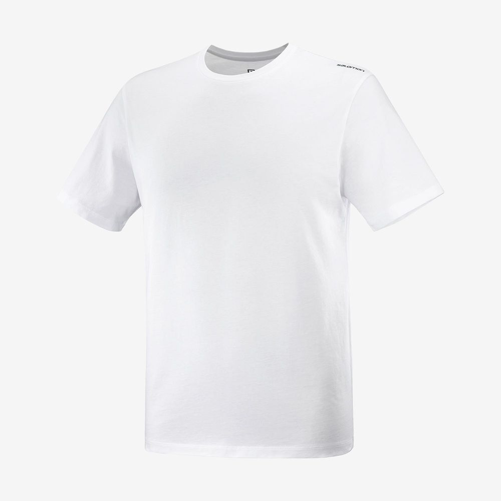 T Shirts Salomon OUTLIFE GRAPHIC PACE SS M Short Sleeve Homme Blanche | THDFZ-3907