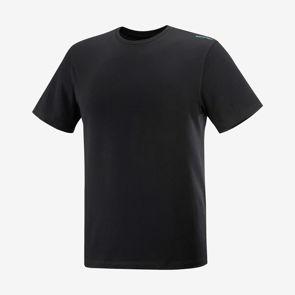 T Shirts Salomon OUTLIFE GRAPHIC PACE SS M Short Sleeve Homme Noir | FANWP-3698