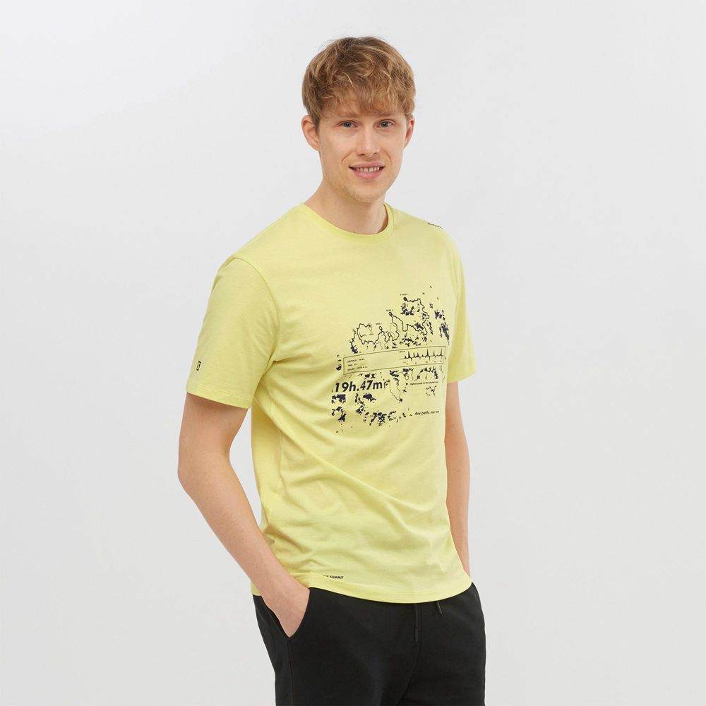 T Shirts Salomon OUTLIFE GRAPHIC SALOMONOTONE SS M Short Sleeve Homme Jaune | RBGUZ-0627