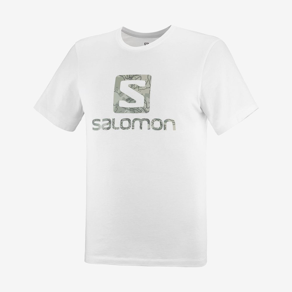 T Shirts Salomon OUTLIFE LOGO Short Sleeve Homme Blanche | TSOXW-1749