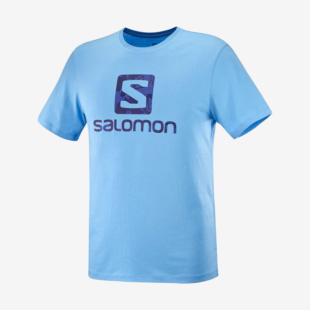 T Shirts Salomon OUTLIFE LOGO Short Sleeve Homme Bleu | FWPMB-0652