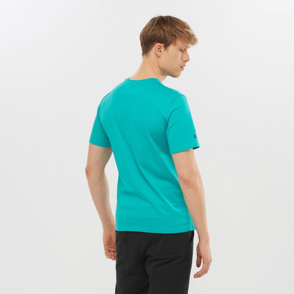 T Shirts Salomon OUTLIFE LOGO Short Sleeve Homme Menthe | ACWJT-8475