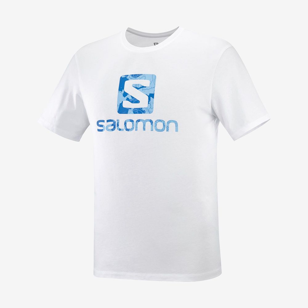 T Shirts Salomon OUTLIFE LOGO Short Sleeve Homme Blanche | VDCHP-0817