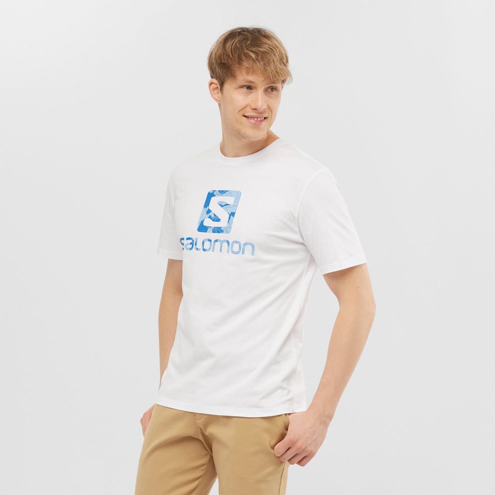 T Shirts Salomon OUTLIFE LOGO Short Sleeve Homme Blanche | VDCHP-0817