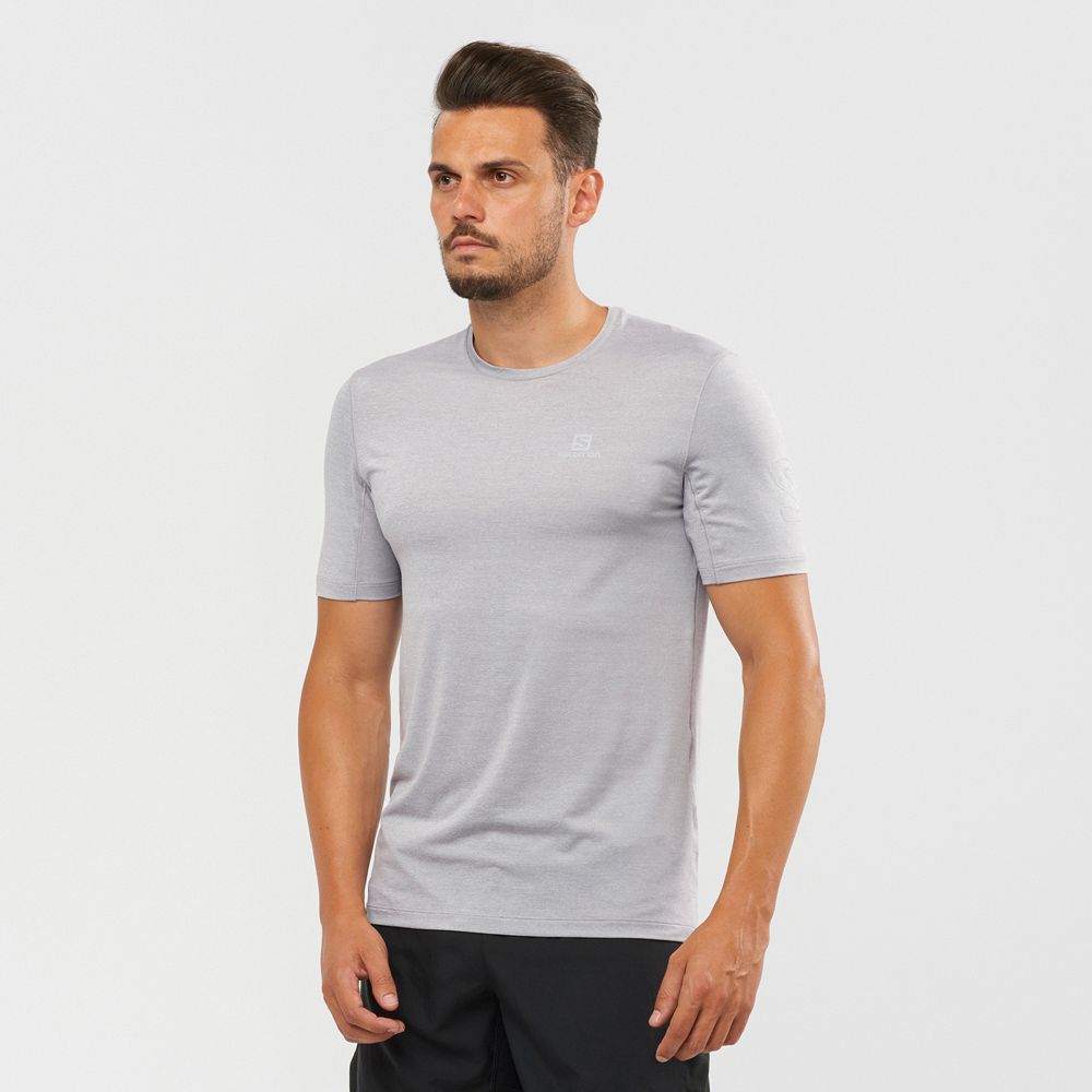 T Shirts Salomon OUTLINE New Trail Running Gear Homme Grise | GTJUY-3064