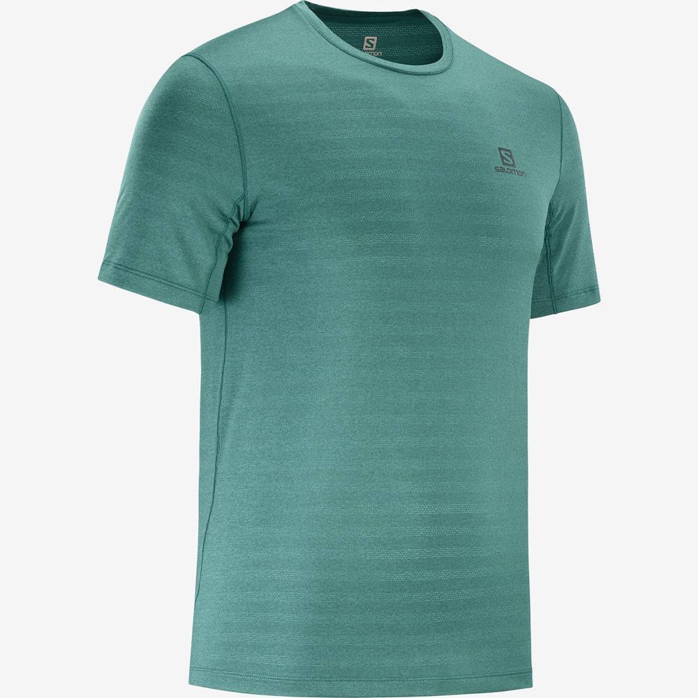 T Shirts Salomon OUTLINE New Trail Running Gear Homme Vert | PBSDQ-0593