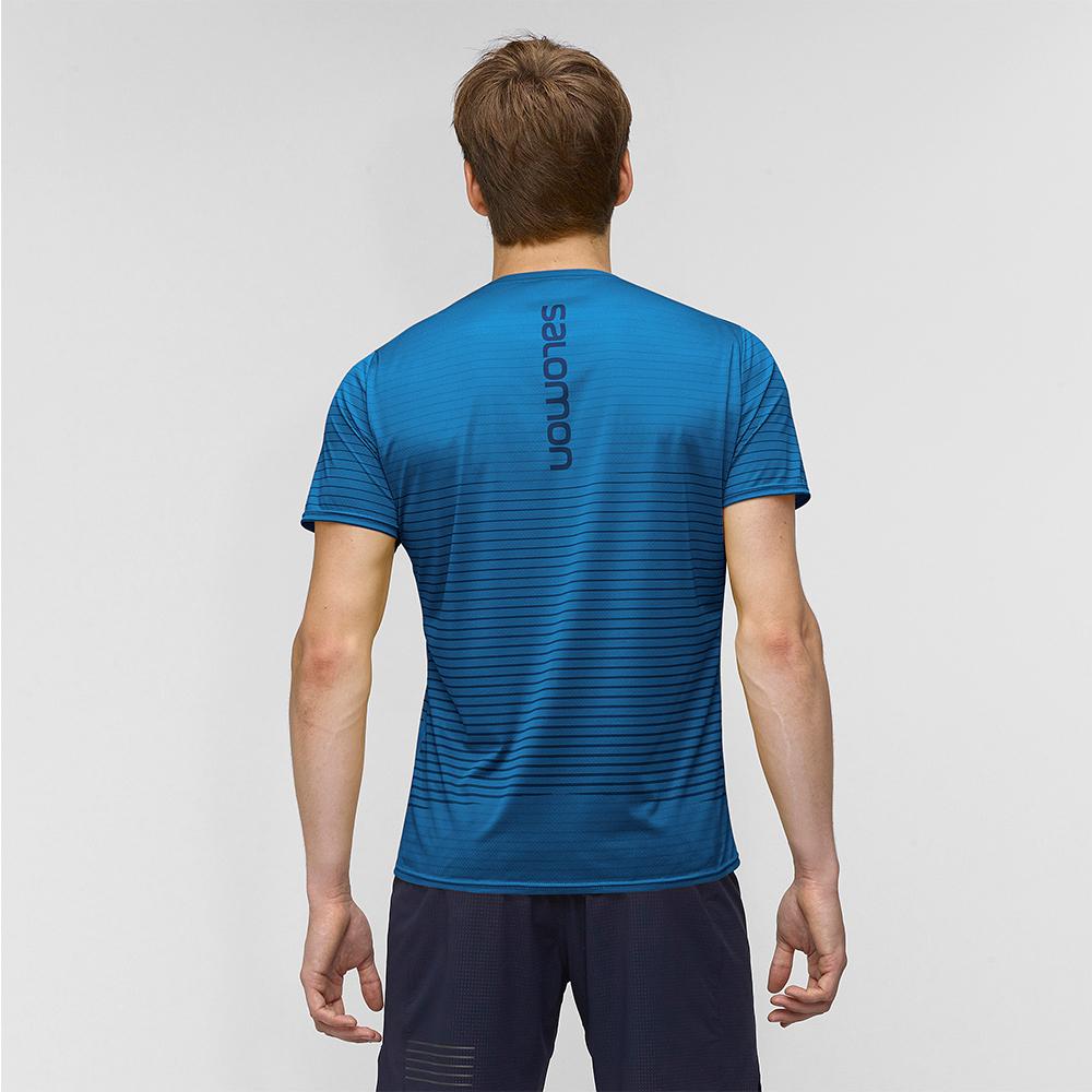 T Shirts Salomon SENSE M Homme Bleu | RBQPE-4817