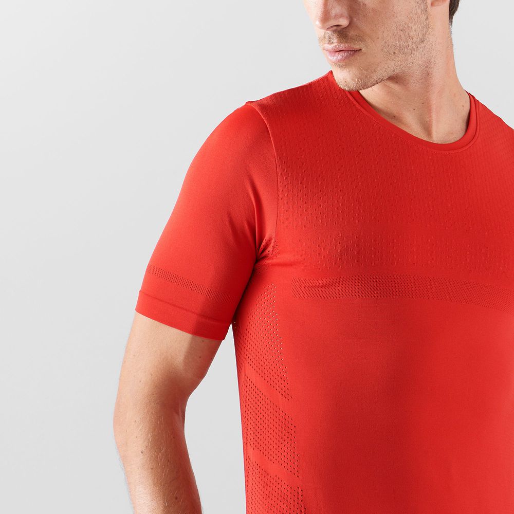 T Shirts Salomon SENSE SEAMLESS M Short Sleeve Homme Orange | SQPUJ-0926