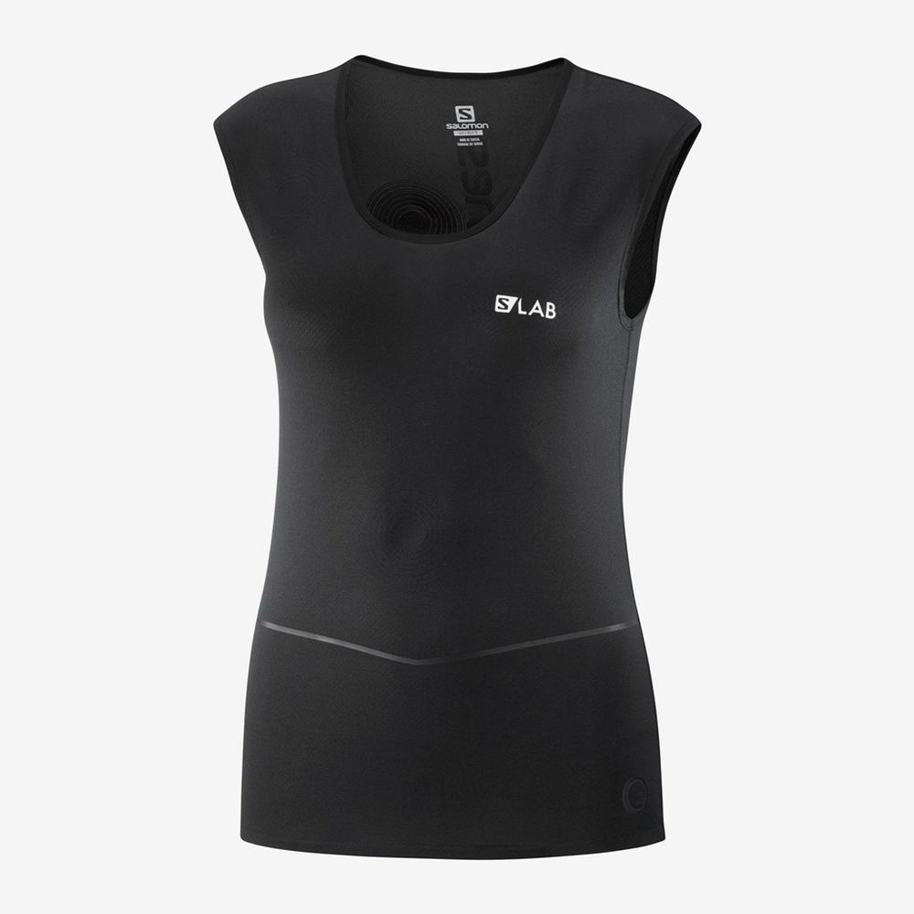 T Shirts Salomon S/LAB NSO SL WOMENS Femme Noir | PQACS-7406