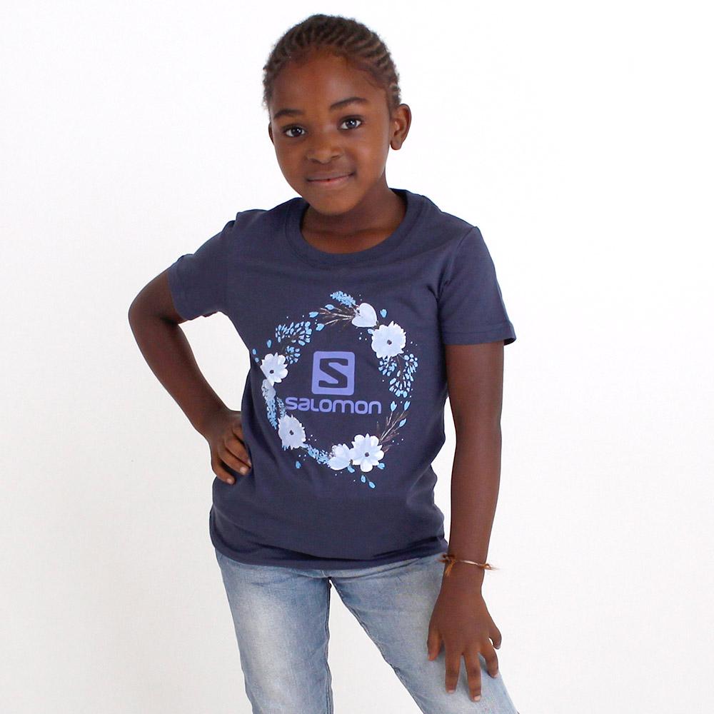 T Shirts Salomon SPRING SS G Enfant Bleu Marine | BOASW-1765