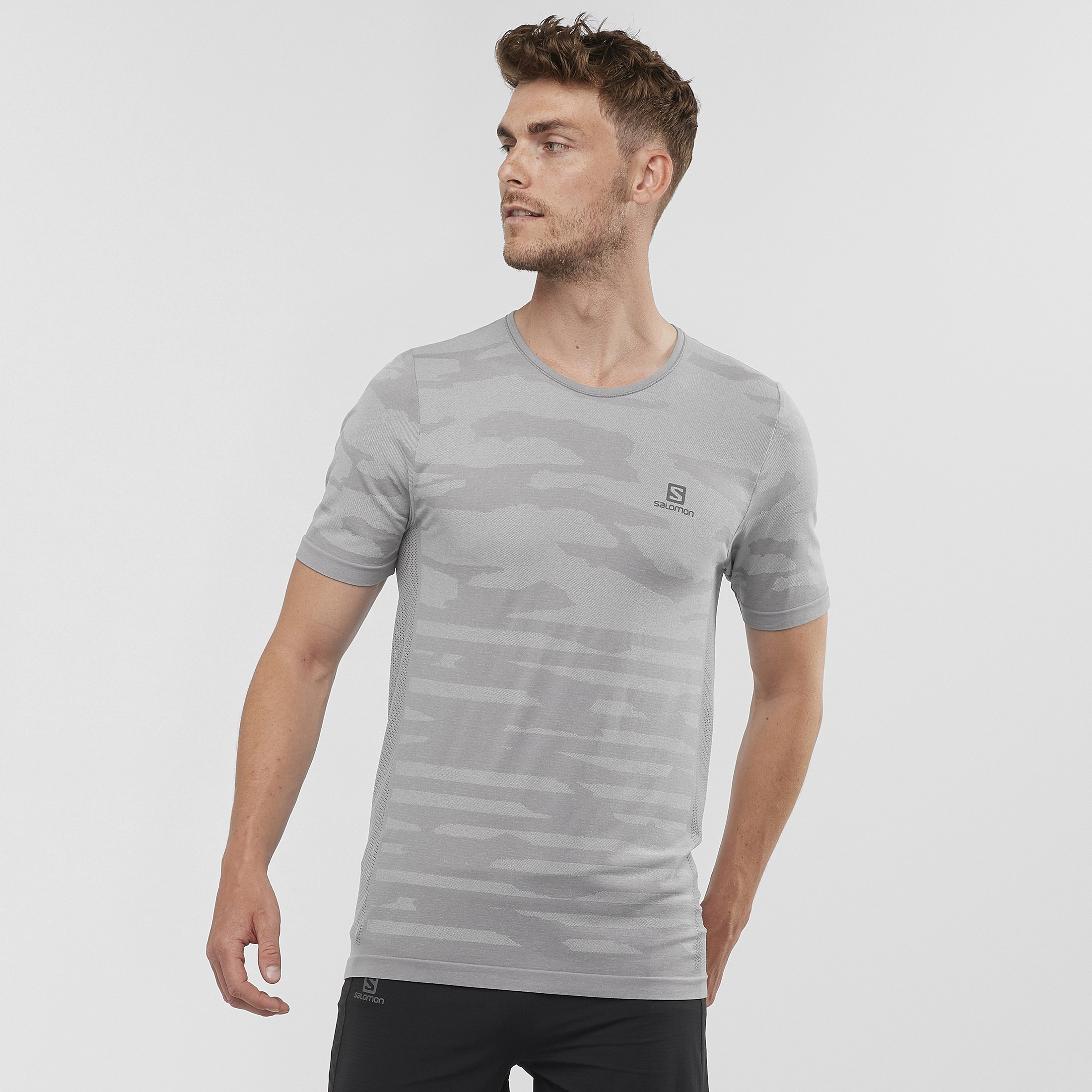 T Shirts Salomon XA CAMO M Homme Grise | GDPON-7352