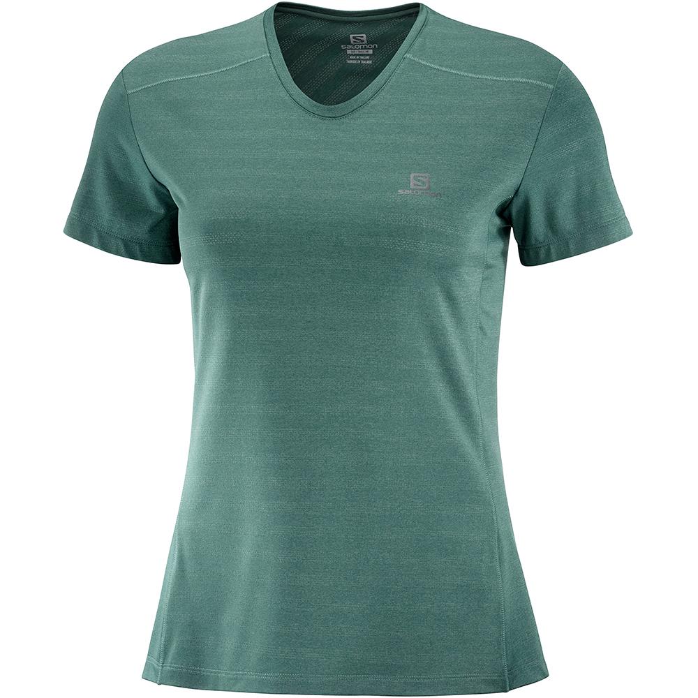 T Shirts Salomon XA W Femme Vert | MHRDC-4789