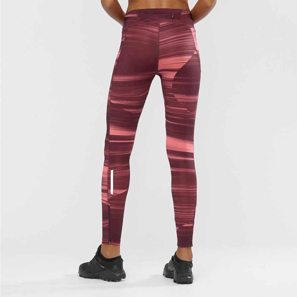 Tights Salomon AGILE LONG W Femme Violette | MEVFN-1874