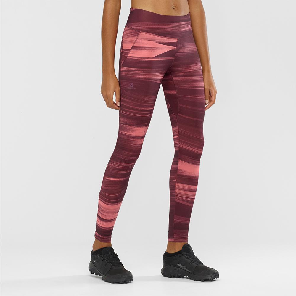 Tights Salomon AGILE LONG W Femme Violette | MEVFN-1874