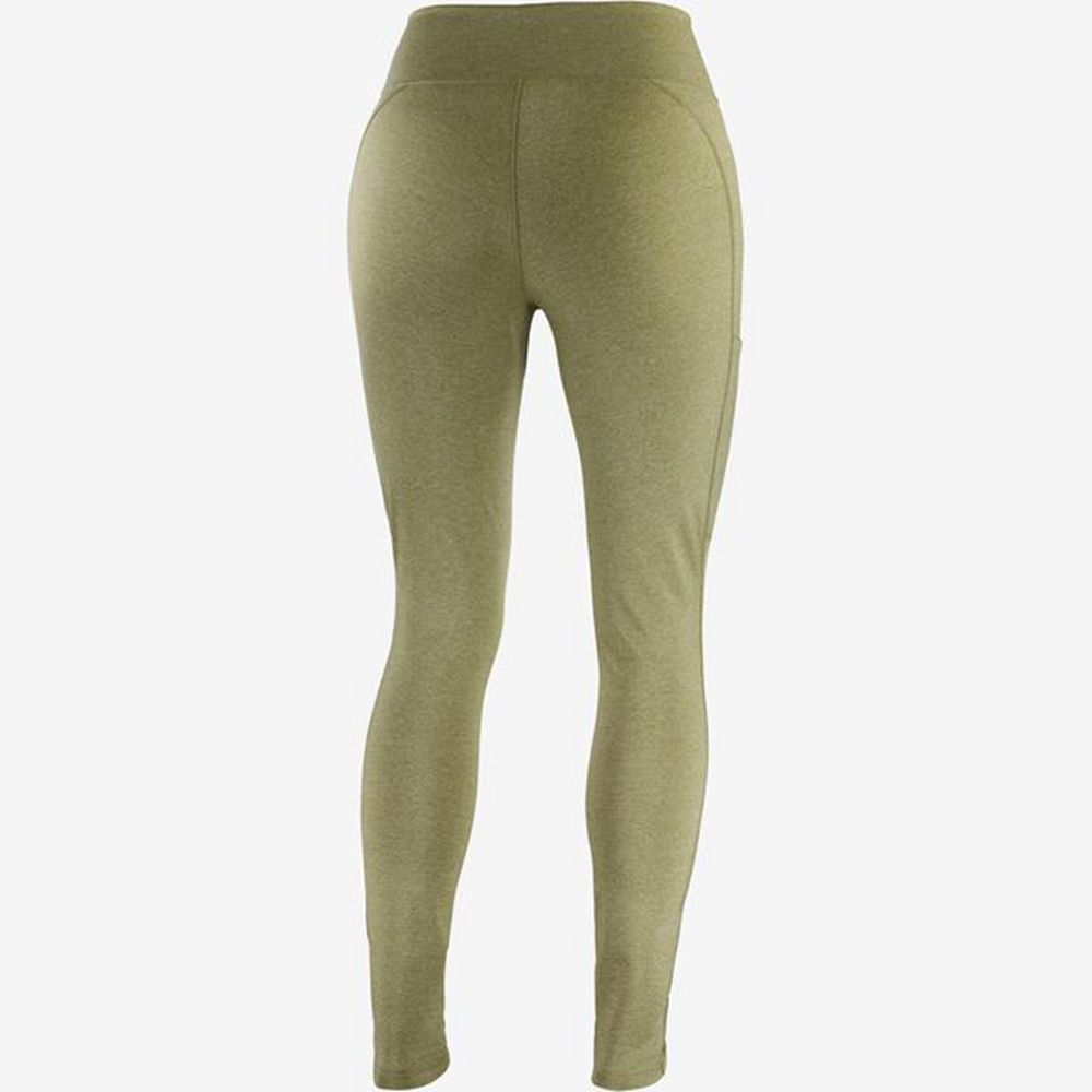 Tights Salomon OUTLINE TIGHTS Femme Vert Olive | BJHEI-9130