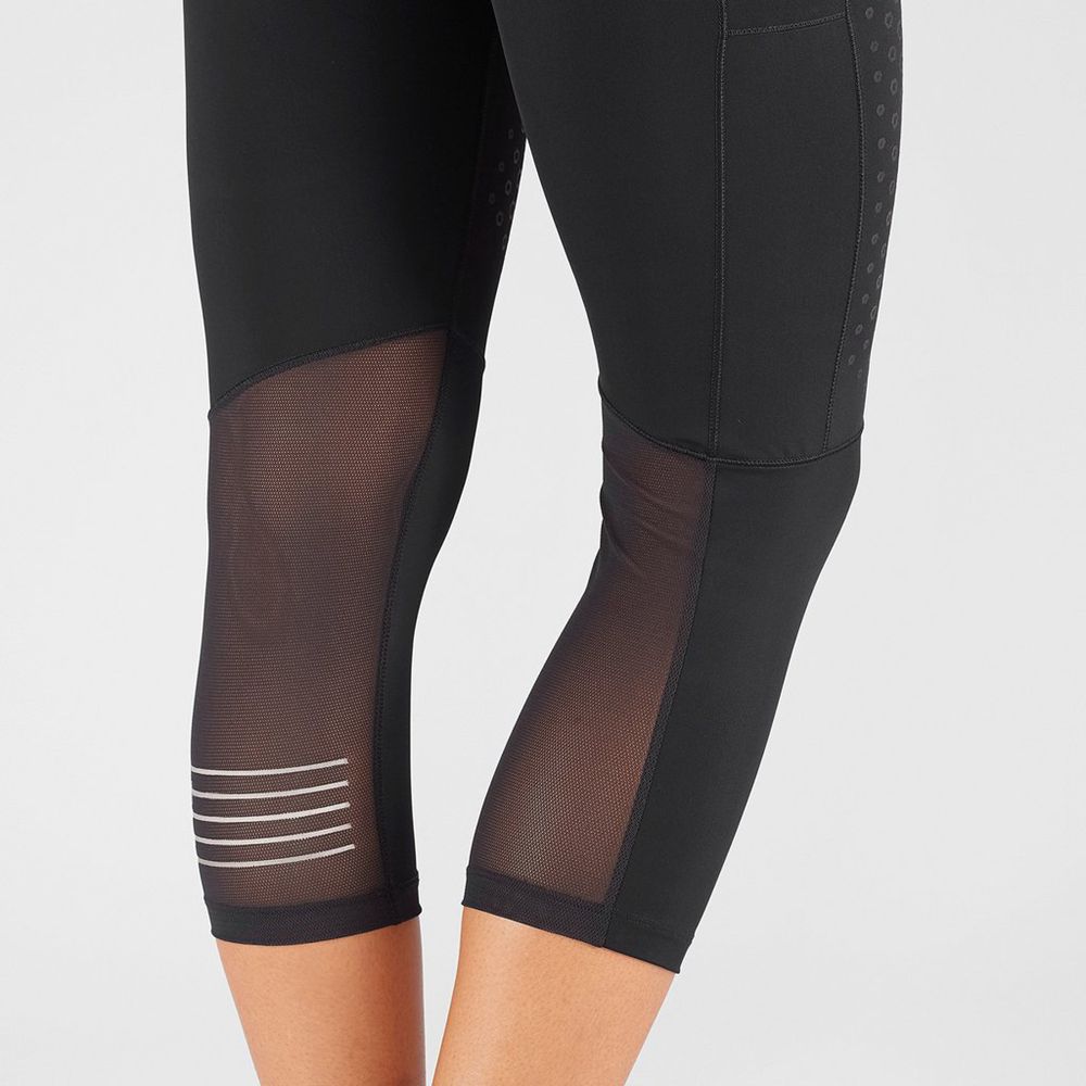 Tights Salomon SUPPORT MID Femme Noir | CLFKT-1069