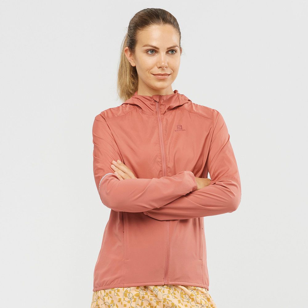 Vestes Salomon AGILE WIND Femme Corail | LBOVA-9457