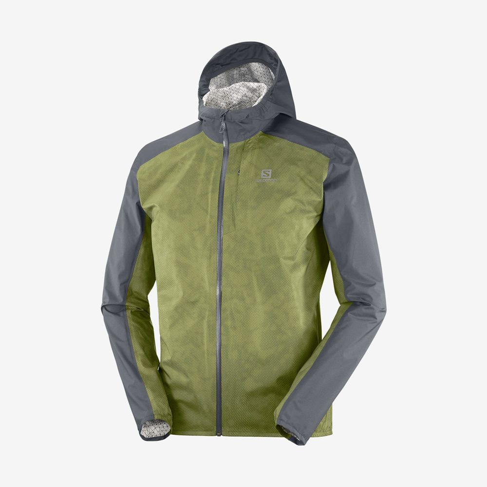 Vestes Salomon BONATTI 2.5L Waterproof Homme Vert Olive | EVXTG-4672