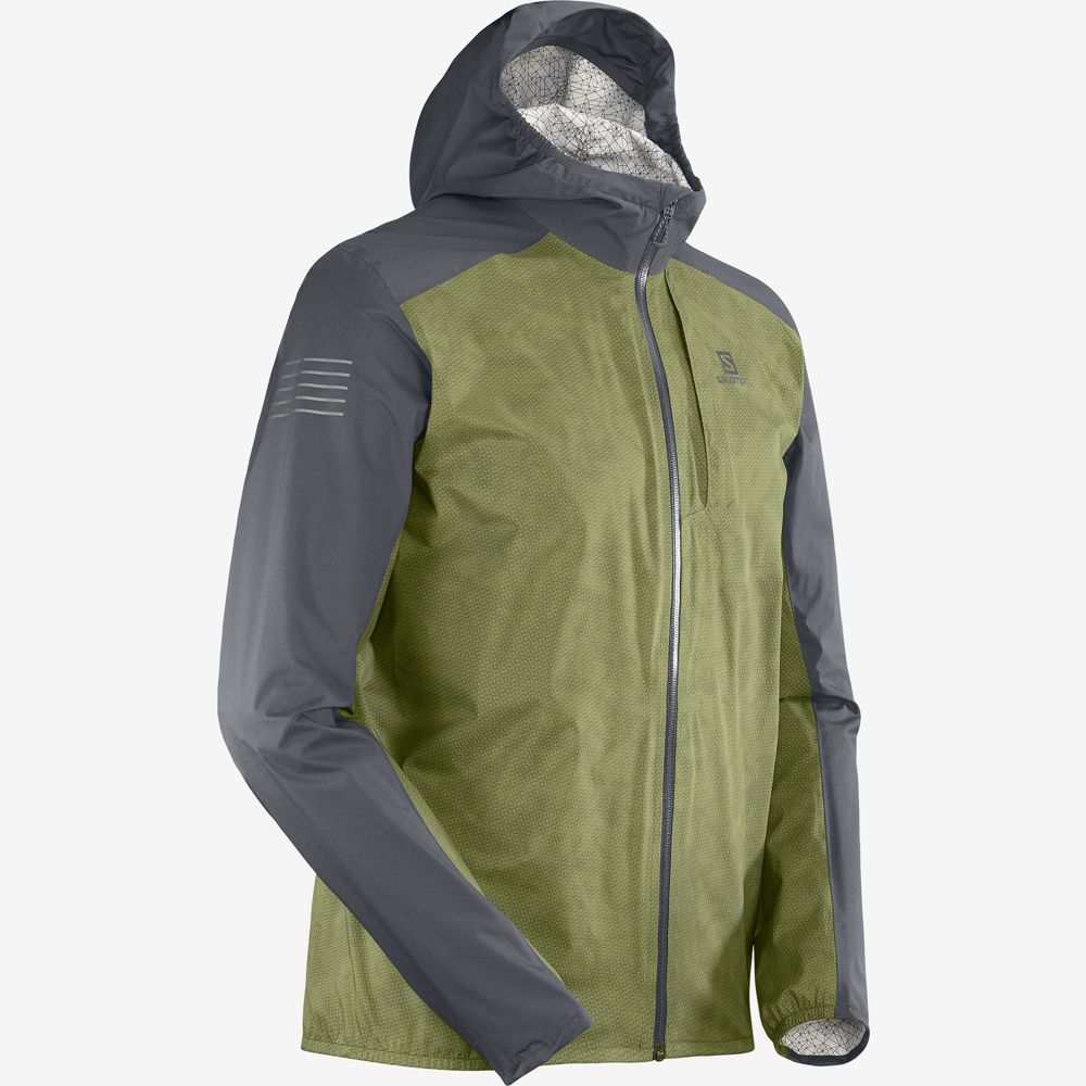 Vestes Salomon BONATTI 2.5L Waterproof Homme Vert Olive | EVXTG-4672