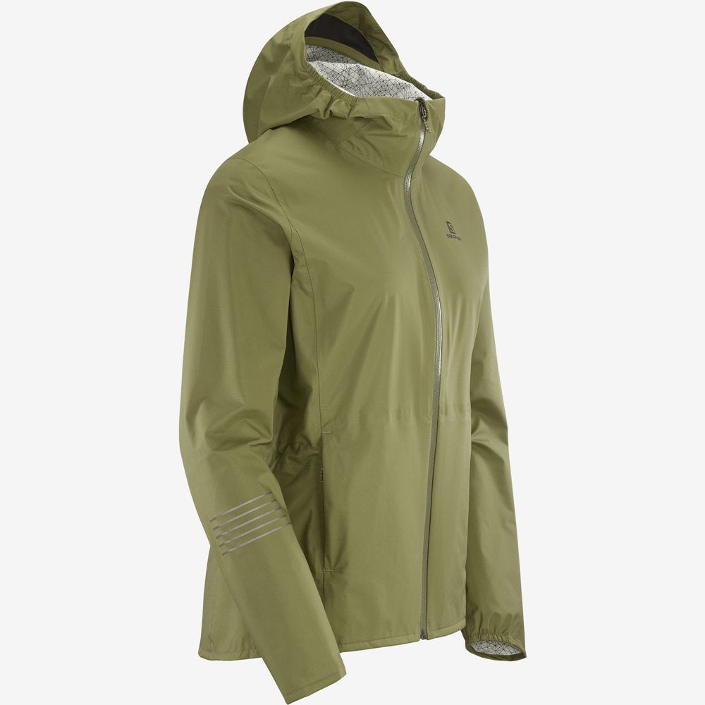 Vestes Salomon BONATTI WATERPROOF Femme Vert Olive Vert | QINWM-8726