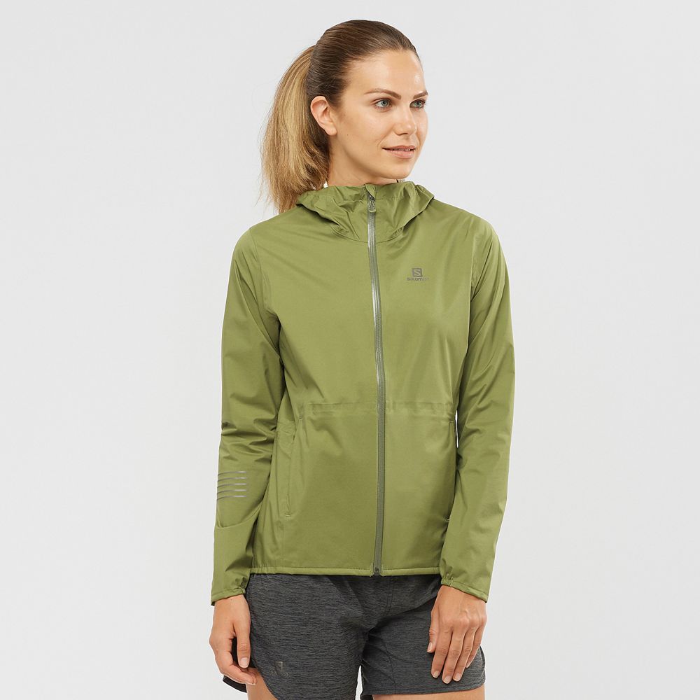 Vestes Salomon BONATTI WATERPROOF Femme Vert Olive Vert | QINWM-8726