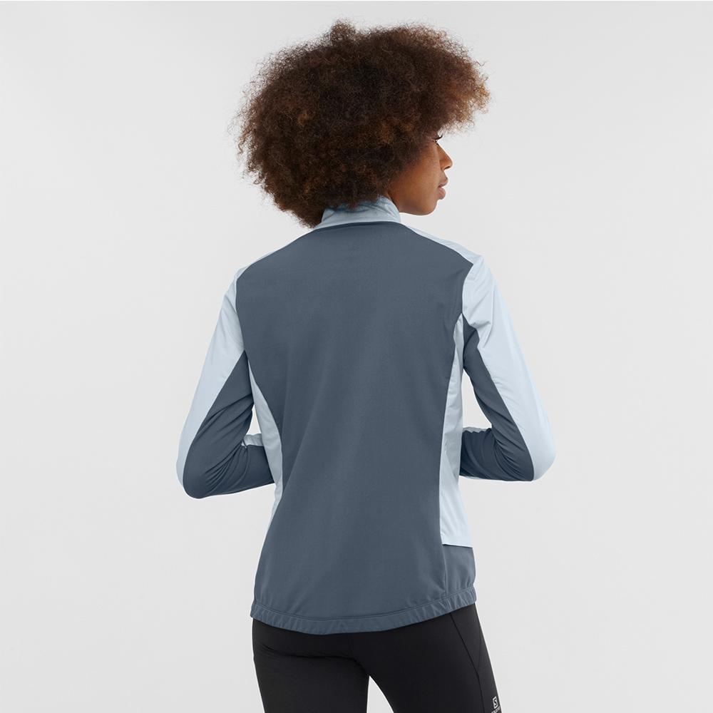 Vestes Salomon LIGHTNING LIGHTSHELL JKT W Femme Bleu | WREOC-7469