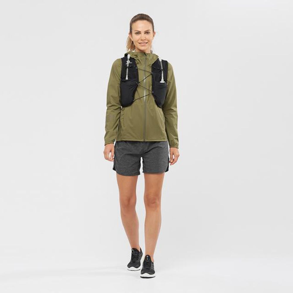 Vestes Salomon LIGHTNING WATERPROOF Femme Vert Olive | TALNS-2684