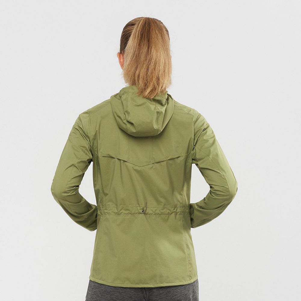 Vestes Salomon LIGHTNING WATERPROOF Femme Vert Olive | TALNS-2684