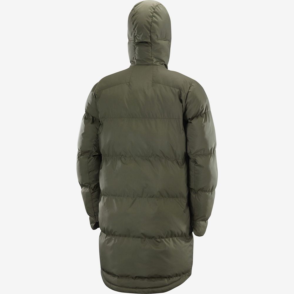 Vestes Salomon OUTLIFE PACKABLE LONG PUFFER JKT U Insulated Homme Vert Olive | NQZGU-4938