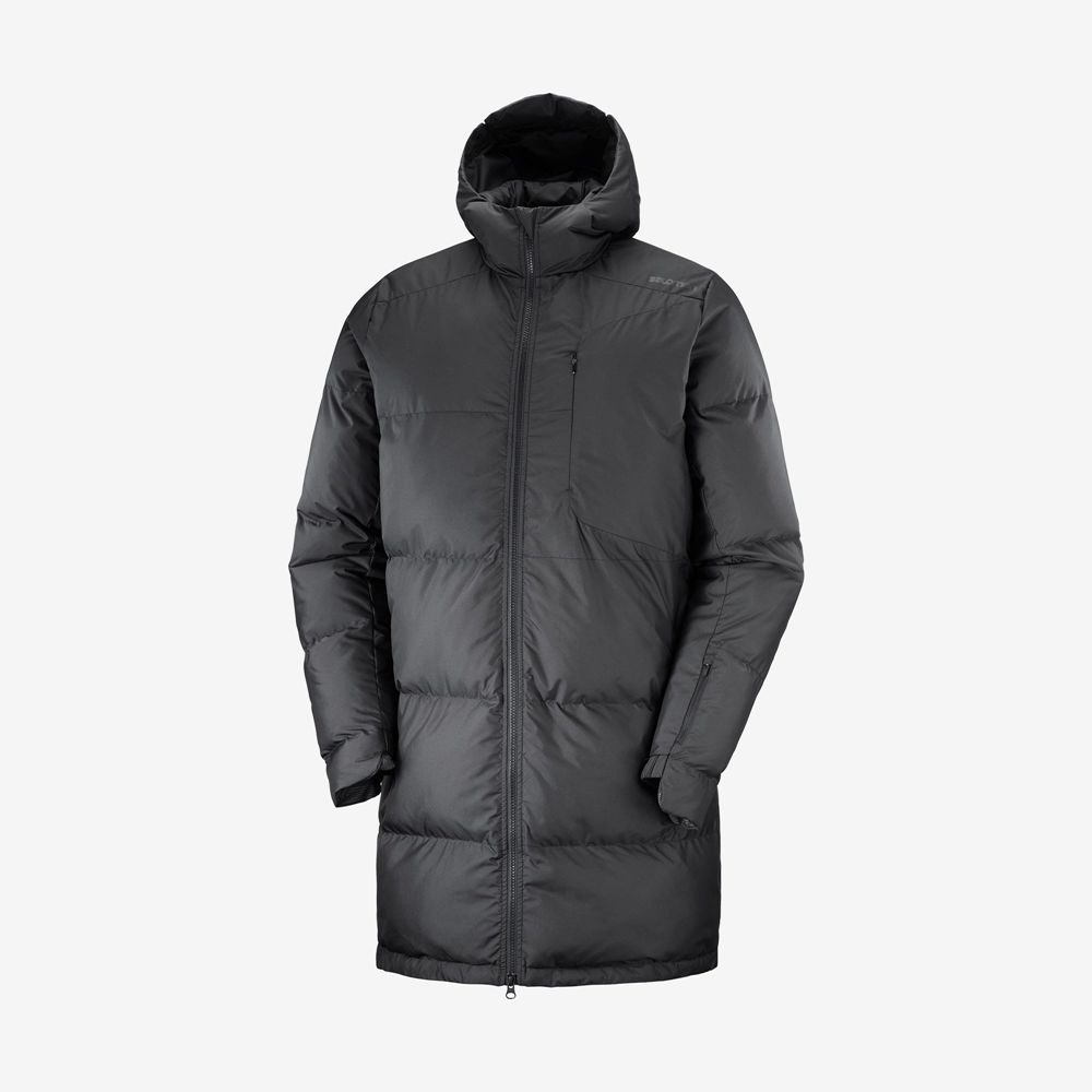 Vestes Salomon OUTLIFE PACKABLE LONG PUFFER JKT U Insulated Homme Noir | OHTIN-6804