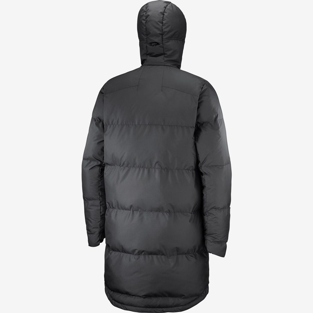 Vestes Salomon OUTLIFE PACKABLE LONG PUFFER JKT U Insulated Homme Noir | OHTIN-6804