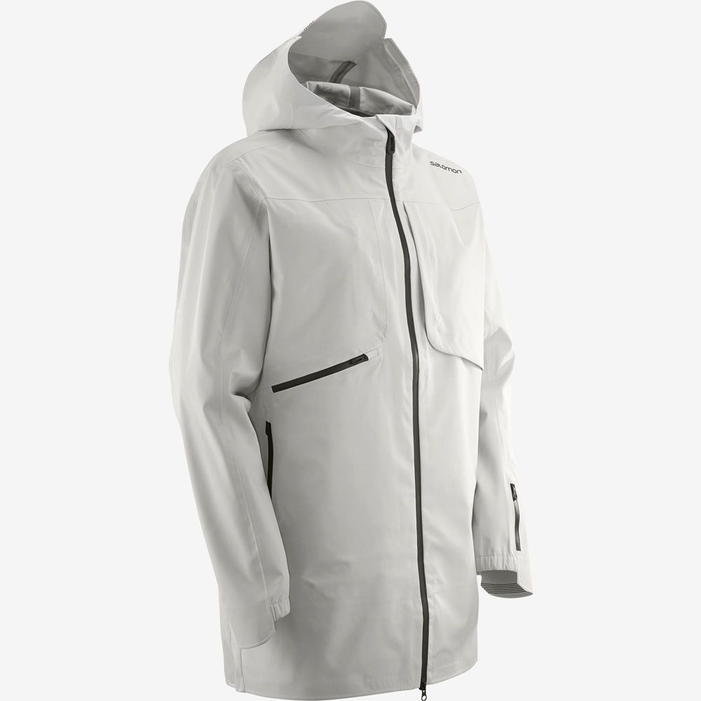 Vestes Salomon OUTLIFE WP COMMUTER PARKA M Waterproof Homme Blanche | OJLWM-6475