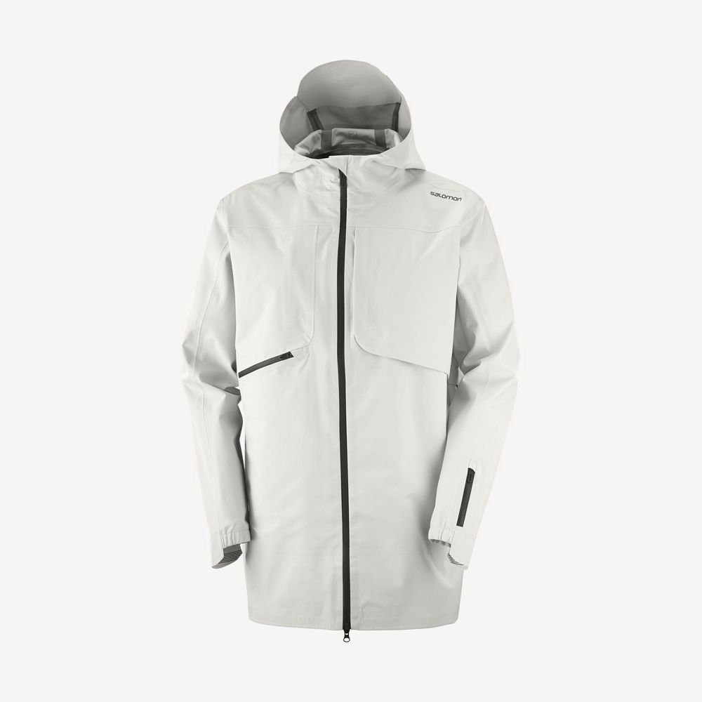 Vestes Salomon OUTLIFE WP COMMUTER PARKA M Waterproof Homme Blanche | OJLWM-6475