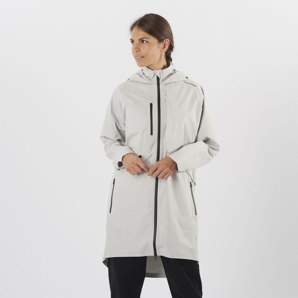 Vestes Salomon OUTLIFE WP COMMUTER PARKA W Waterproof Femme Sliver | FHOIQ-4527