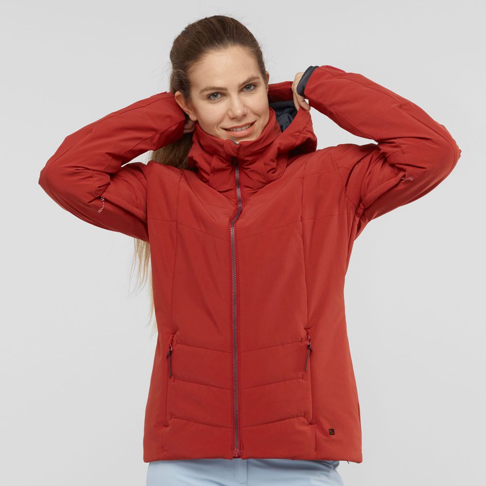 Vestes Salomon PREVAIL W Ski Femme Rouge | SGFHD-6943