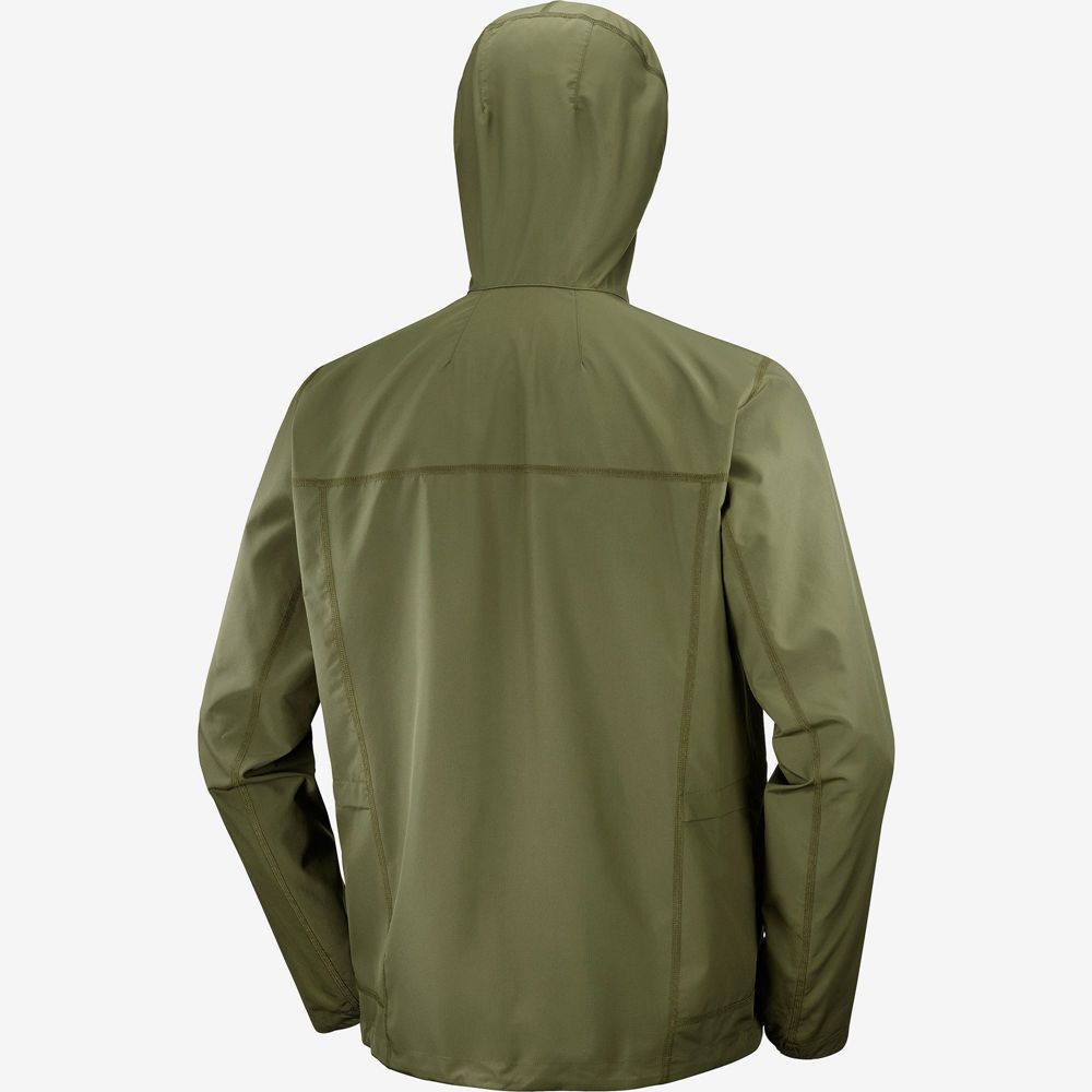 Wind Breakers Salomon OUTLIFE PACKABLE SHELL U Homme Vert Olive | FEUCJ-9371